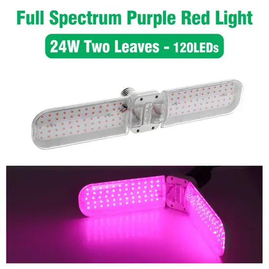 Đèn LED gập bốn lá cho sự phát triển của cây trồng - Đèn phát triển cây 48W cho hoa và rau trong nhà kính hình ảnh 1-description