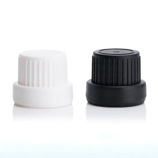 Nắp nhựa màu trắng 18/410 niêm phong và nút hình phễu dành cho chai tinh dầu hình ảnh 1-description