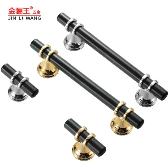 Tay Nắm Cửa Bếp T Bar Màu Đen Vàng Sang Trọng từ Hợp Kim Kẽm - Hấp Dẫn và Thời Trang hình ảnh 1-description