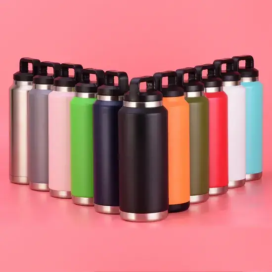 Bình nước thể thao cách nhiệt 36oz từ thép không gỉ, thân thiện với môi trường, lý tưởng cho các hoạt động đi bộ đường dài và cắm trại hình ảnh 1-description