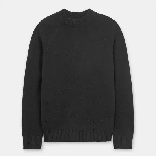 Áo len pullover nam màu đen - Chất len Merino siêu mịn, tay raglan hình ảnh 1-description