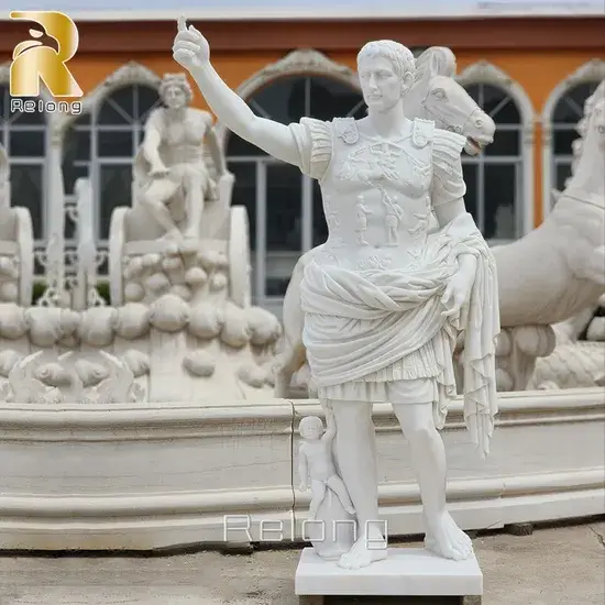 Tượng điêu khắc đá cẩm thạch kích thước thật với hình ảnh Hoàng đế Julius Caesar hình ảnh 1-description