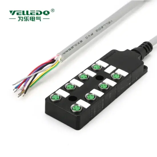 Hộp nối hệ thống phân phối M8 8 cổng PNP đi kèm với dây cáp hình ảnh 1-description