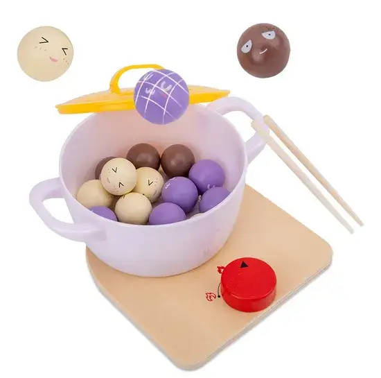 Bộ đồ chơi nấu ăn bằng gỗ tự làm, kích thước nhỏ mô phỏng ẩn chứa sự sáng tạo hình ảnh 1-description