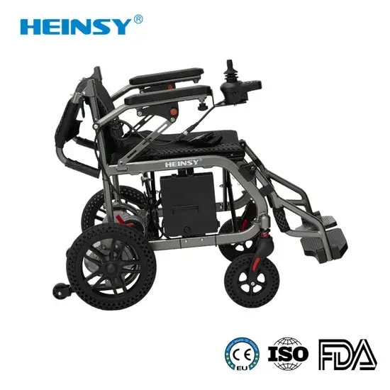 Xe lăn điện tự động Hes-16 điều khiển từ xa bằng carbon, thích hợp cho người khuyết tật, gập lại, nhẹ hình ảnh 1-description