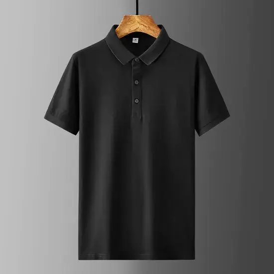 Áo polo nam ngắn tay cao cấp, chất liệu cotton thoải mái, phong cách đơn giản - Bán buôn hình ảnh 1-description