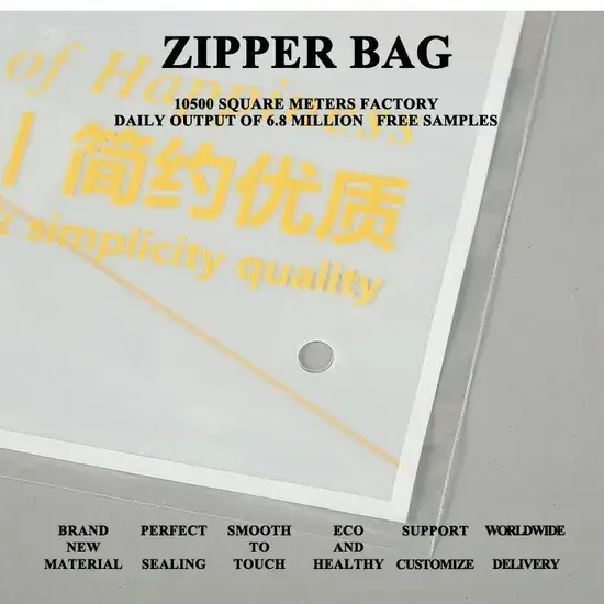 Túi đựng sản phẩm in logo tùy chỉnh, thiết kế túi đóng zip có khóa kéo, làm từ chất liệu Pet, EVA, CPE, PE thân thiện môi trường hình ảnh 1-description