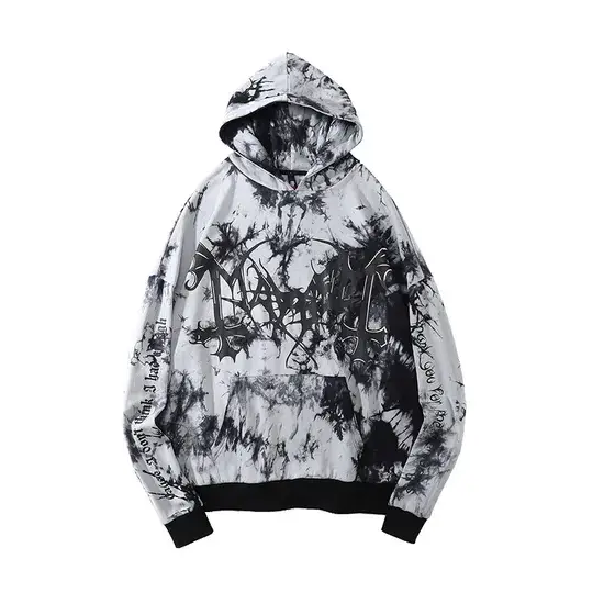 Áo hoodie unisex phong cách kiểu dáng rộng nhuộm màu tự nhiên hình ảnh 1-description
