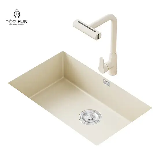 Bát chậu bếp thông minh làm từ thép không gỉ handmade với lớp hoàn thiện bóng cao và thiết kế chống chip, độ bền tốt hình ảnh 1-description