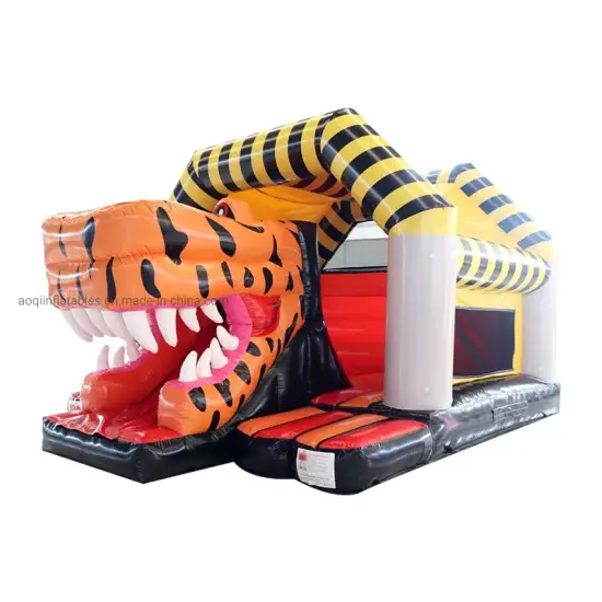 Bộ bouncer hình sư tử với bể trượt bơi inflatable hình ảnh 1-description