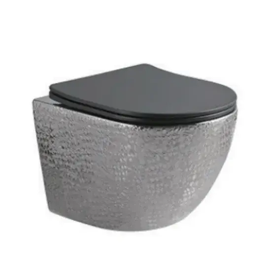 Bồn vệ sinh treo tường Chanda màu trắng không viền, thiết kế đen hình ảnh 1-description