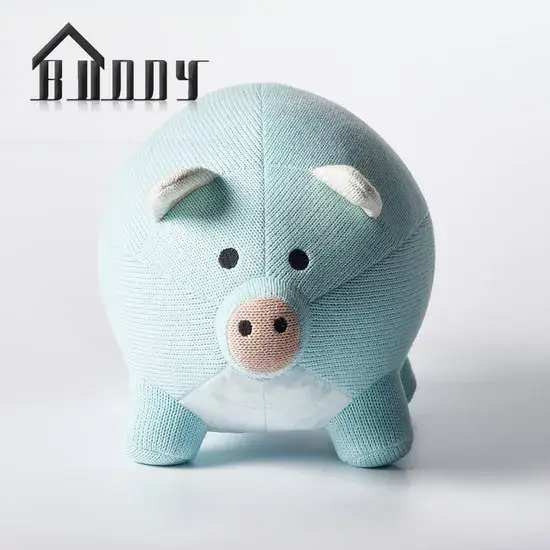 Thiết kế động vật Carton Blue Pig dễ thương cho phòng khách và trẻ em - Ghế nội thất Thiên Tân hình ảnh 1-description