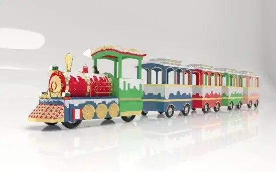 Tàu điện mini dành cho trẻ em, phiên bản chạy ngoài trời không cần đường ray hình ảnh 1-description