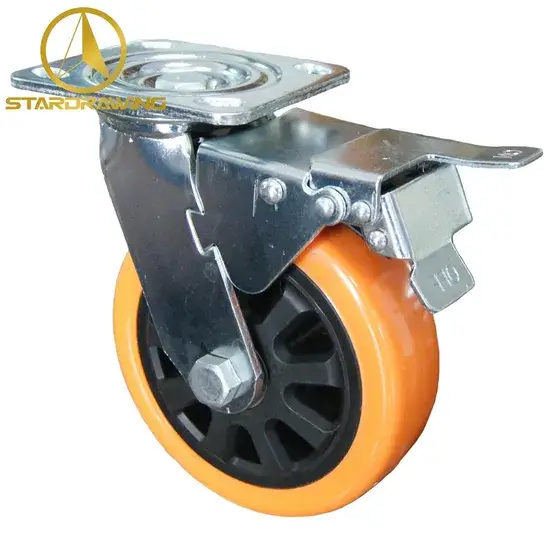 Bánh xe đẩy công nghiệp với chất liệu PU polyurethane từ thương hiệu Stardrawing - Đường kính 100/125/150/200 mm hình ảnh 1-description