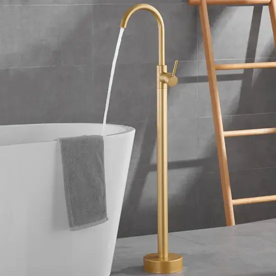 Vòi sen tắm đồng chải vàng - Lựa chọn vòi tắm đơn tay và vòi tắm đứng cho bồn tắm hình ảnh 1-description