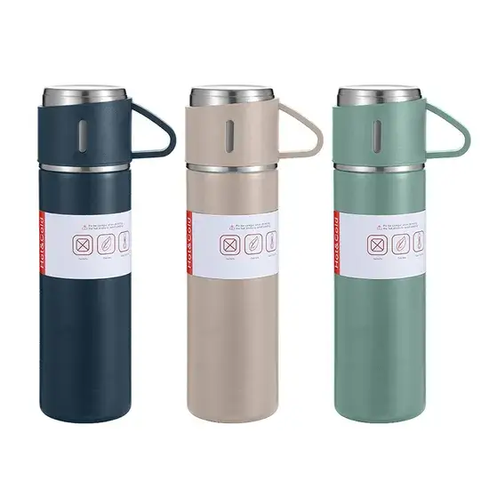 Bình nước cách nhiệt hai lớp kim loại với nhiều tùy chọn màu sắc dành cho công ty hình ảnh 1-description