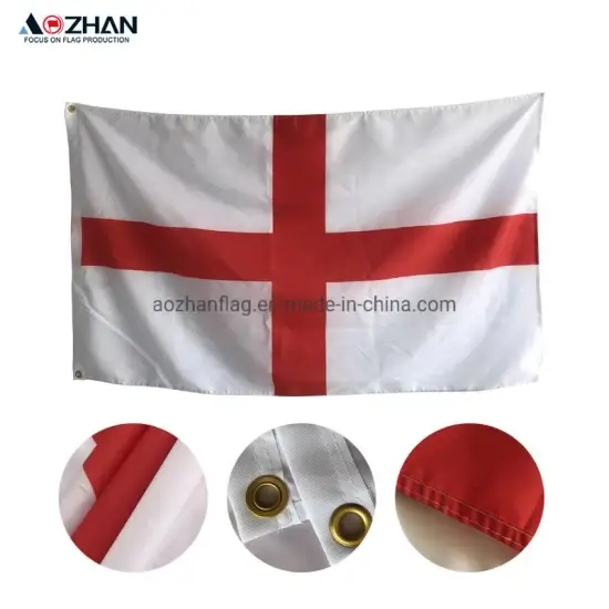 Cờ Anh 3X5 In FT - Cờ Polyester Trong Nhà Ngoài Trời 90X150cm Màu Trắng Đỏ Chéo 68d hình ảnh 1-description