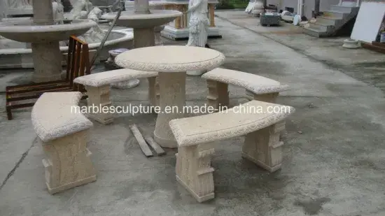 Bộ bàn và ghế đá hoa cương màu be giá phải chăng từ nhà sản xuất hình ảnh 1-description