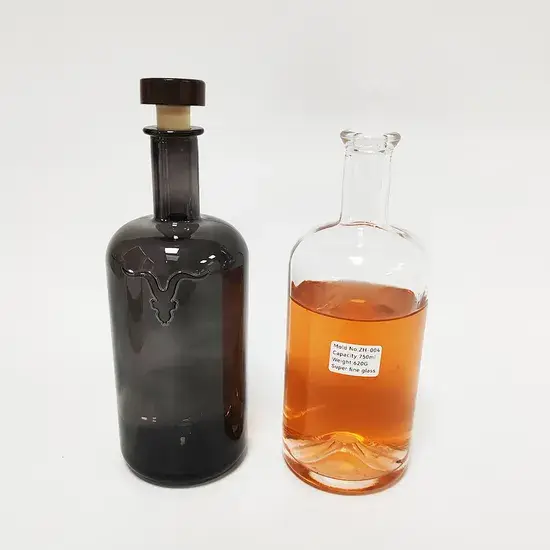 Chai Rượu Đựng Được 70cl/700ml Bằng Kính Chất Liệu Đen, Phong Cách Trong Suốt cho Rượu Vang, Gin, Whisky, Tequila, Vodka hình ảnh 1-description