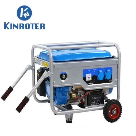 Máy phát điện xăng di động với tay cầm và bánh xe, sử dụng động cơ xăng và LPG/khí tự nhiên, hoạt động êm ái hình ảnh 1-description