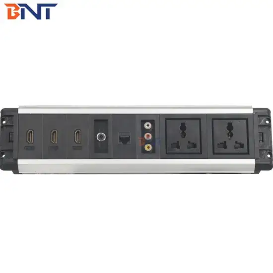 Ổ cắm âm bàn họp cao cấp từ hợp kim nhôm cho không gian làm việc hình ảnh 1-description