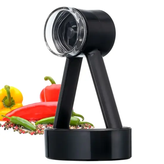 Máy xay gia vị bằng nhựa phù hợp cho việc nấu nướng và bữa ăn, thao tác dễ dàng bằng cách xay tay, đi kèm cối xay muối và tiêu và giá đỡ hình ảnh 1-description