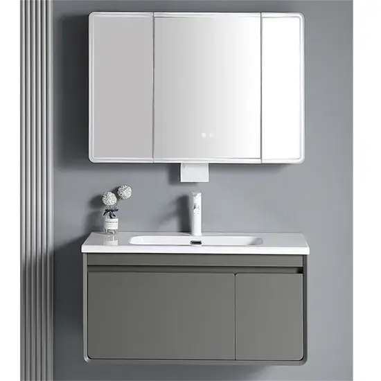 Bồn rửa gốm lắp đặt treo tường độc đáo phù hợp với nội thất phòng tắm gỗ tự nhiên hình ảnh 1-description
