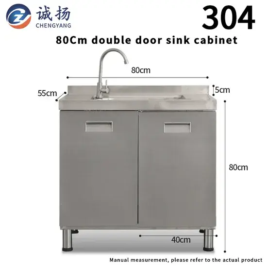 Tủ bếp đôi chậu inox 304, giải pháp bếp inox tiện ích hình ảnh 1-description