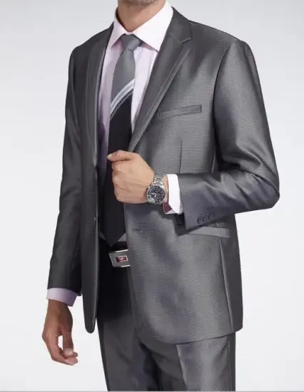 Bộ vest nam 2 nút màu bạc (mã LJ-3121) hình ảnh 1-description
