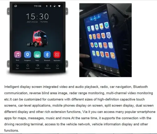 Bộ thu truyền thông kỹ thuật số 1 inch với HĐH Android Auto và Apple Carplay, tích hợp Bluetooth thông minh hình ảnh 1-description