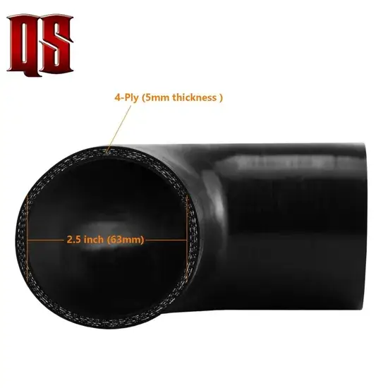 Nhà Máy 90 Độ 2.5inch 63mm 4ply 5mm Ống Silicone Coud - Sản Phẩm Được Ưa Chuộng với Dịch Vụ Giao Hàng Nhanh Chóng hình ảnh 1-description