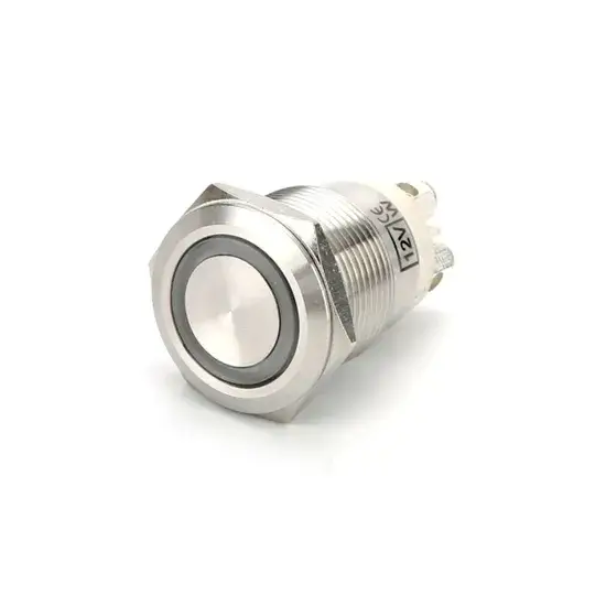 Nút bấm kim loại chống nước 19mm, thiết kế bằng phẳng cho việc khởi động và dừng hình ảnh 1-description