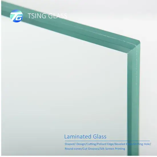 Kính an toàn trong suốt 6.38mm cho phòng tắm, rèm tường, lan can và hàng rào hình ảnh 1-description