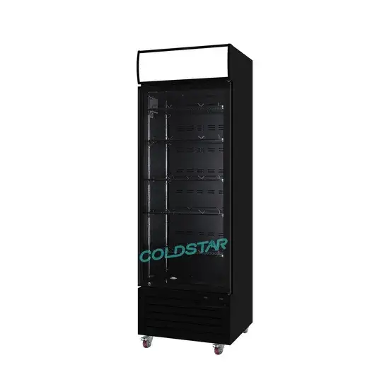 Tủ lạnh trưng bày cho đồ uống 400L với cửa kính đơn phục vụ thị trường hình ảnh 1-description