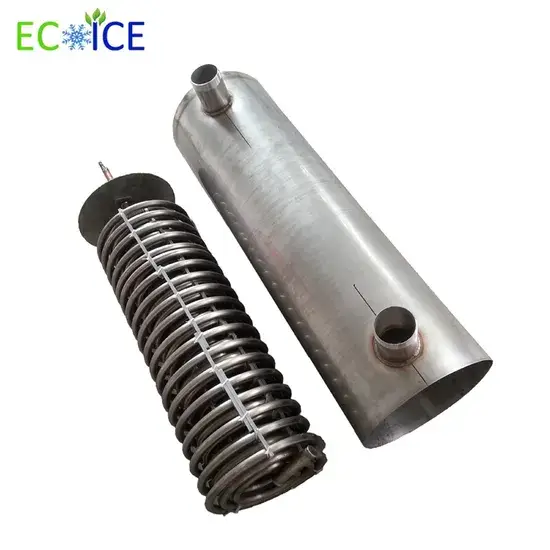 Ống cuộn SS304 trong bộ trao đổi nhiệt dạng vỏ cho máy làm lạnh hóa chất công suất 15HP hình ảnh 1-description
