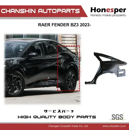 Phụ tùng ô tô bán buôn cho Toyota Bz3 2023 - Vè sau, bảo vệ xe, phụ kiện thân xe, bộ phận kim loại hình ảnh 1-description