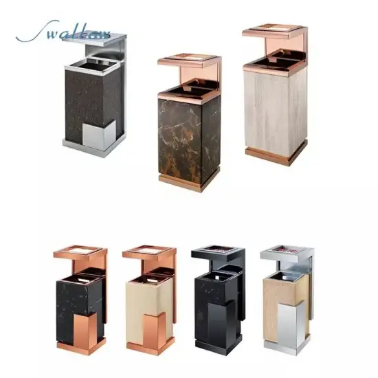 Thùng rác đứng cho khách sạn với thiết kế gạt tàn tiện lợi hình ảnh 1-description