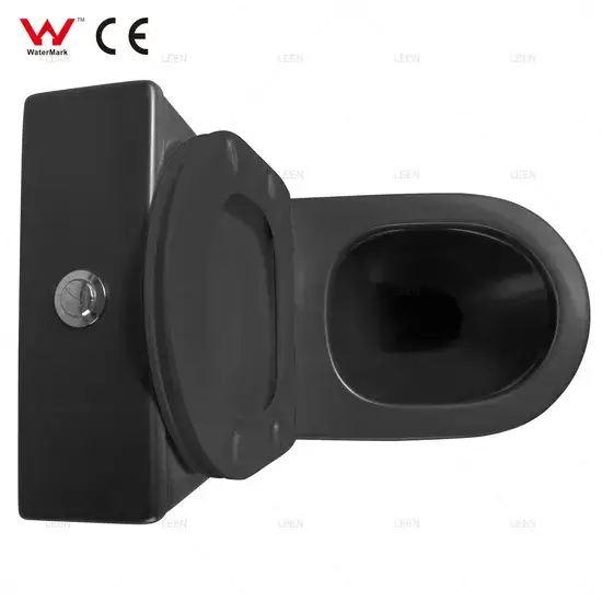 Bồn cầu hai khối màu đen cao cấp, xả nước kép không viền - Sản phẩm CE phổ biến hình ảnh 1-description