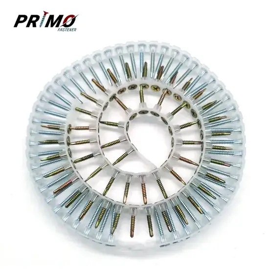 Vít tự khoan ren mịn kết hợp với dây nhựa xếp chồng, lý tưởng cho việc kết nối tường khô hình ảnh 1-description