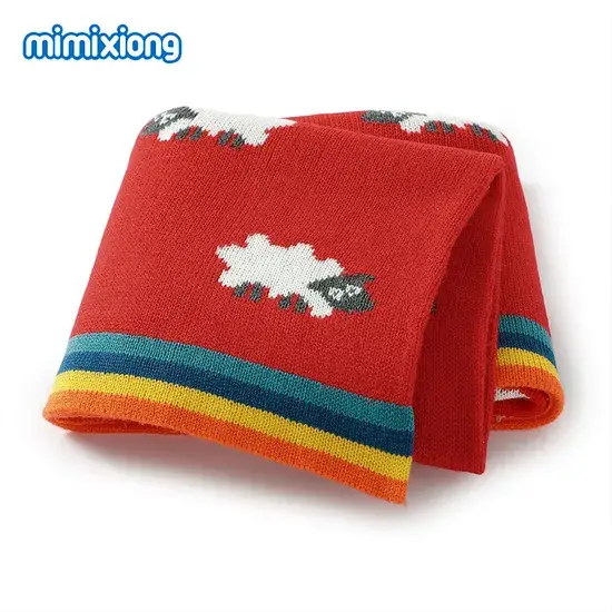 Chăn đan cho bé với hình ảnh cừu dễ thương, sản phẩm không thể thiếu cho bé yêu hình ảnh 1-description