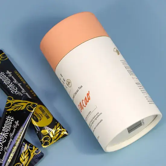 Hộp tròn chứa bột protein thực phẩm bằng nhôm có lớp foil bên trong cho đựng túi trà và sản phẩm thực phẩm hình ảnh 1-description