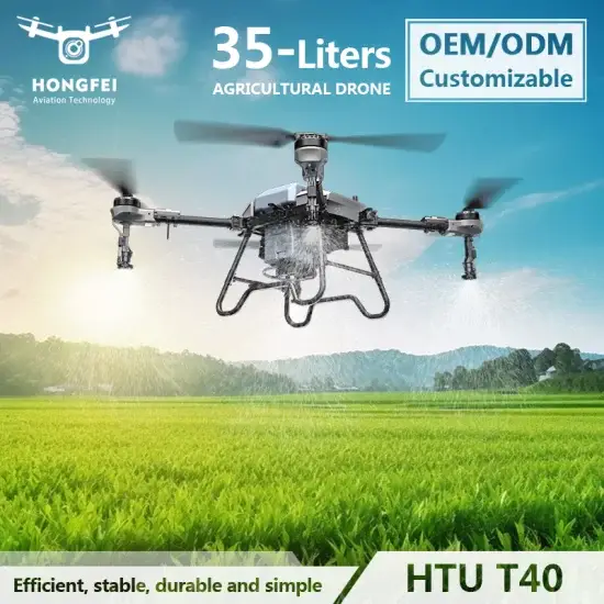 Tiêu đề mới: Drone nông nghiệp Rtk Quad phun thuốc bằng điện, vòi phun ly tâm chống nước 35L hình ảnh 1-description