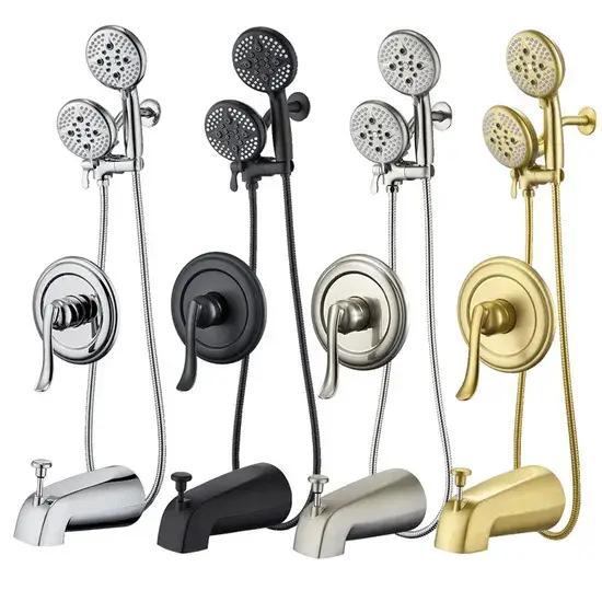 Bộ vòi sen tắm mưa cho phòng tắm với 3 chế độ vòi sen cầm tay và bộ van cân bằng áp lực, mạ chrome sang trọng hình ảnh 1-description