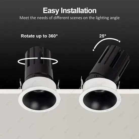 Đèn downlight LED nhôm có thể điều chỉnh độ sáng, phù hợp cho không gian trong khách sạn, văn phòng và hội trường hình ảnh 1-description