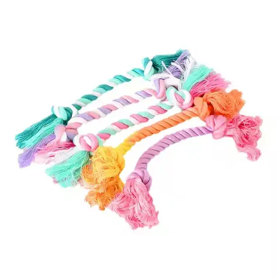 Đồ chơi cho chó: Dây Nylon nhiều màu sắc, đồ chơi nhai bằng bông cho thú cưng hình ảnh 1-description