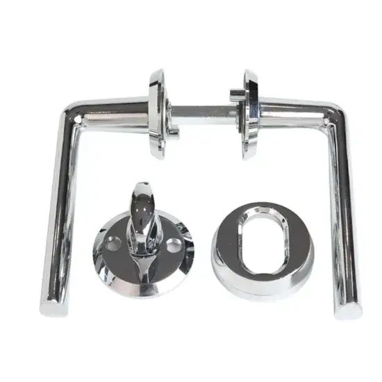 Tay nắm cửa cổ điển với khóa đồng hoàn thiện satin, lý tưởng cho cửa sổ trong lĩnh vực khách sạn hình ảnh 1-description