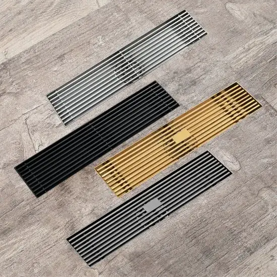 Bồn cầu chống mùi thoát nước từ thép không gỉ 304, kích thước 30X7cm, có sẵn màu đen chải, mờ và vàng hình ảnh 1-description