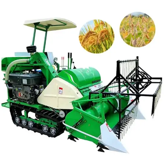 Máy gặt đập liên hợp mini chuyên dùng cho mùa vụ thu hoạch lúa gạo hình ảnh 1-description