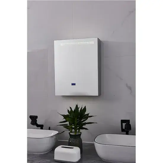 Gương LED hiện đại kết hợp tủ lưu trữ cho phòng tắm sang trọng và thanh lịch hình ảnh 1-description