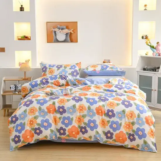 Bộ ga trải giường chất lượng cao, chăn polyester, bộ đồ giường đa dạng mảnh hình ảnh 1-description